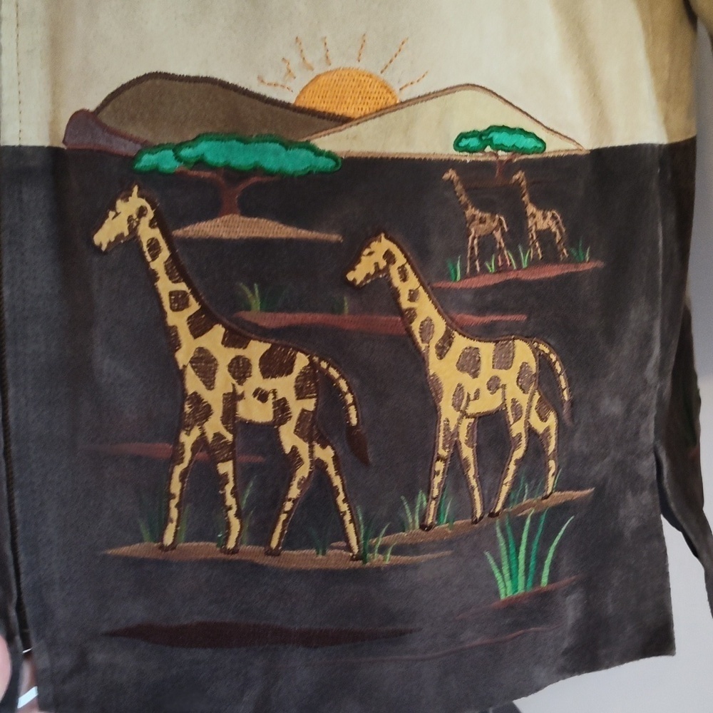 The Quacker Factory Womens Safari Suede Coat w/leather stitching Size Large - Picture 6 of 16